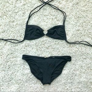 Victoria’s Secret black bikini with heart detail